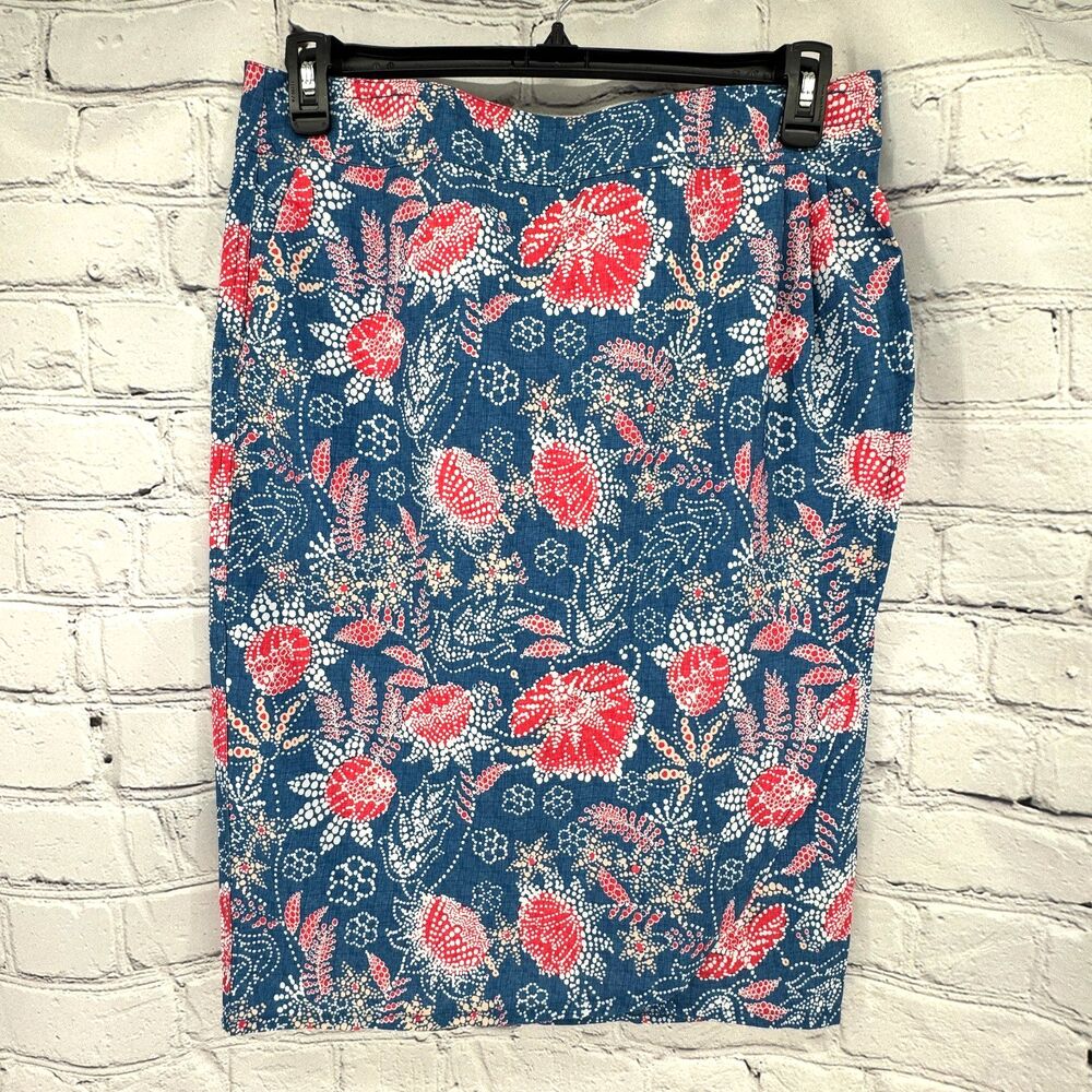 RipSkirt Hawaii Wrap Skirt M Blue Floral Length 3 Pockets Lightweight Travel